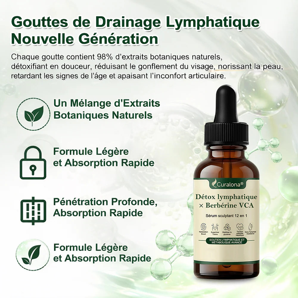 🔥 NOUVEAUTÉ | Curalona® Sérum Sculptant 12-en-1 Détox Lymphatique × Berbérine ,Élimine les toxines, aide à brûler les graisses tenaces, lisse les rides et soutient le confort articulaire. - Image 11