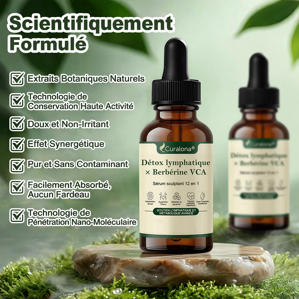 🔥 NOUVEAUTÉ | Curalona® Sérum Sculptant 12-en-1 Détox Lymphatique × Berbérine ,Élimine les toxines, aide à brûler les graisses tenaces, lisse les rides et soutient le confort articulaire. - Image 2