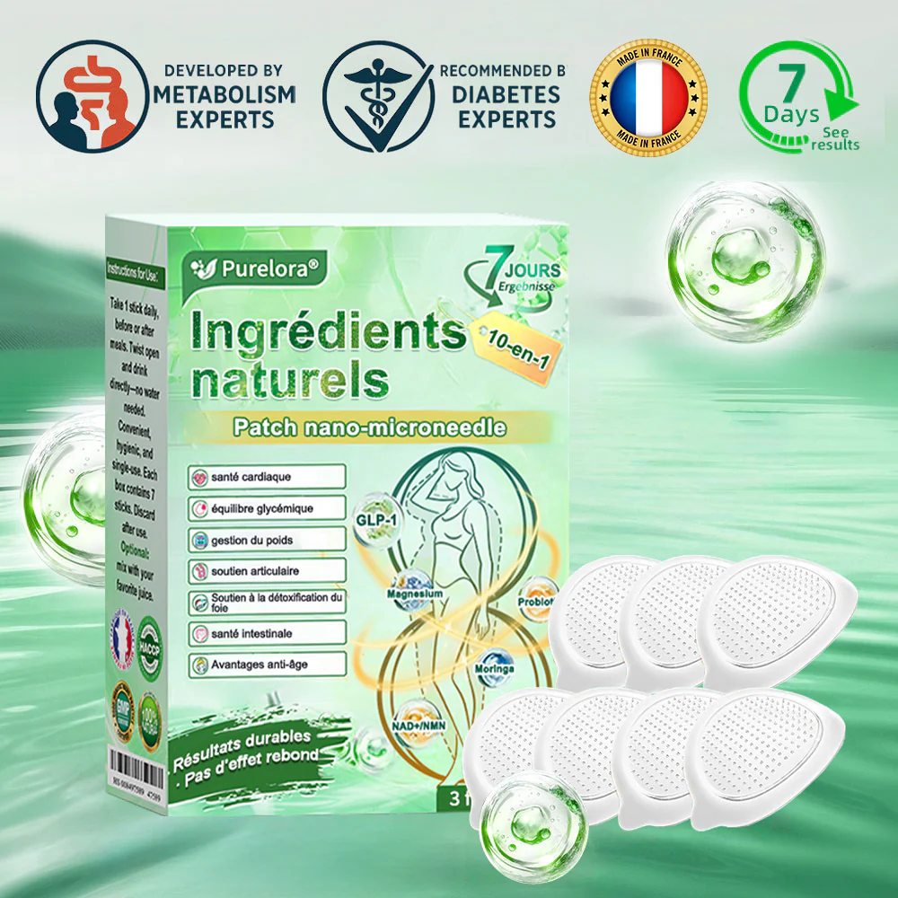 💖 𝑷𝒉𝒂𝒓𝒎𝒂𝒄𝒊𝒆 𝑶𝒇𝒇𝒊𝒄𝒊𝒆𝒍𝒍𝒆 💖 | Purelora® Patch Nano Microneedle 10-en-1 aux ingrédients naturels ✅ Aide à gérer le poids, soutient cœur, glycémie, intestin & articulations, raffermit la peau et booste l’énergie. - Image 2