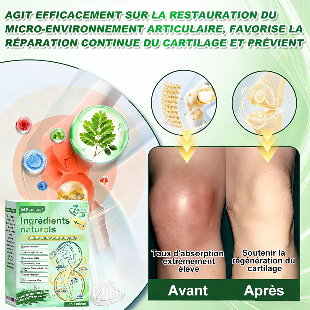 🔥 Nouveauté 2026丨Purelora® Patch Nano Microneedle 10-en-1 aux ingrédients naturels Une application par jour, changements visibles dès 7 jours. Pour accompagner la gestion du poids et le bien-être global. - Image 4