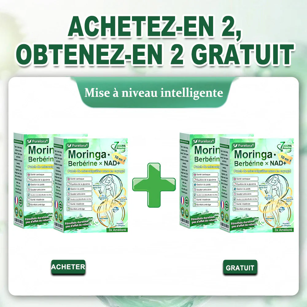 💖𝑷𝒉𝒂𝒓𝒎𝒂𝒄𝒊𝒆 𝑶𝒇𝒇𝒊𝒄𝒊𝒆𝒍𝒍𝒆💖 | 🇫🇷 Purelora® Moringa · Berbérine Patch 10-en-1 aux Nano-Micro-Aiguilles et Cryo-Gel ✅ Soutien Cryo-Métabolique : Cristallise les graisses, raffermit la peau et élimine l'œdème instantanément. - Image 27