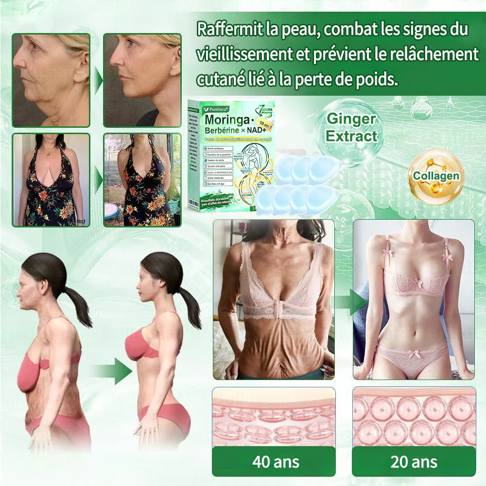💖𝑷𝒉𝒂𝒓𝒎𝒂𝒄𝒊𝒆 𝑶𝒇𝒇𝒊𝒄𝒊𝒆𝒍𝒍𝒆💖 | Purelora® Moringa · Berbérine Patch 10-en-1 aux Nano-Micro-Aiguilles et Cryo-Gel ✅ Soutien Cryo-Métabolique : Cristallise les graisses, raffermit la peau et élimine l'œdème instantanément. - Image 14