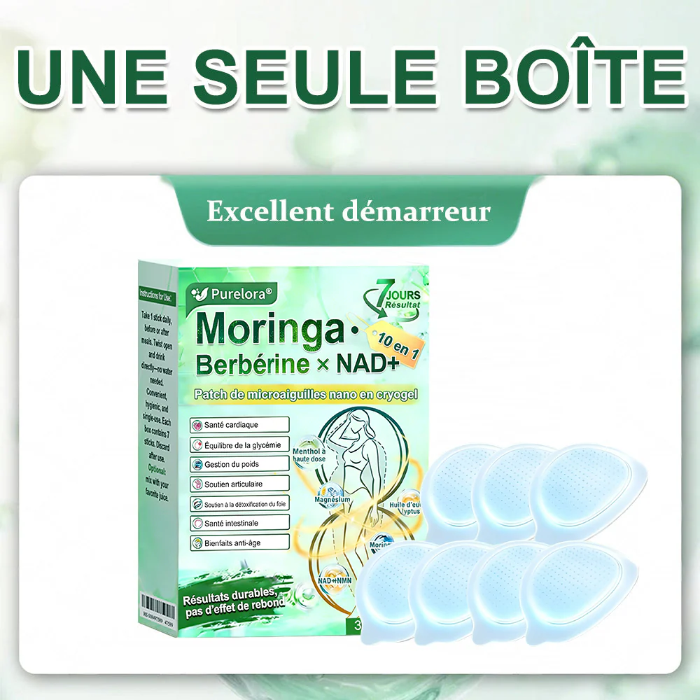 💖𝑷𝒉𝒂𝒓𝒎𝒂𝒄𝒊𝒆 𝑶𝒇𝒇𝒊𝒄𝒊𝒆𝒍𝒍𝒆💖 | Purelora® Moringa · Berbérine Patch 10-en-1 aux Nano-Micro-Aiguilles et Cryo-Gel ✅ Soutien Cryo-Métabolique : Cristallise les graisses, raffermit la peau et élimine l'œdème instantanément. - Image 23