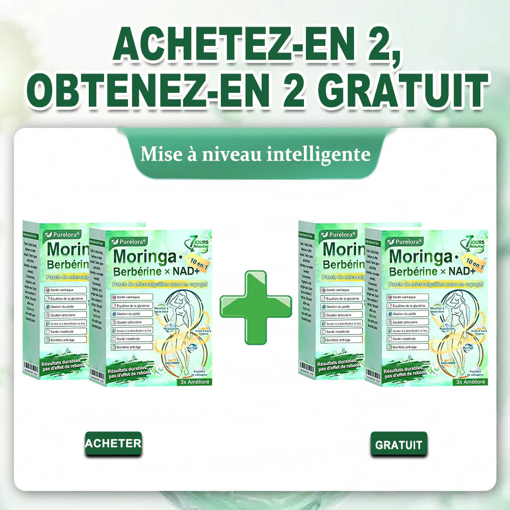 💖𝑷𝒉𝒂𝒓𝒎𝒂𝒄𝒊𝒆 𝑶𝒇𝒇𝒊𝒄𝒊𝒆𝒍𝒍𝒆💖 | Purelora® Moringa · Berbérine Patch 10-en-1 aux Nano-Micro-Aiguilles et Cryo-Gel ✅ Soutien Cryo-Métabolique : Cristallise les graisses, raffermit la peau et élimine l'œdème instantanément. - Image 25
