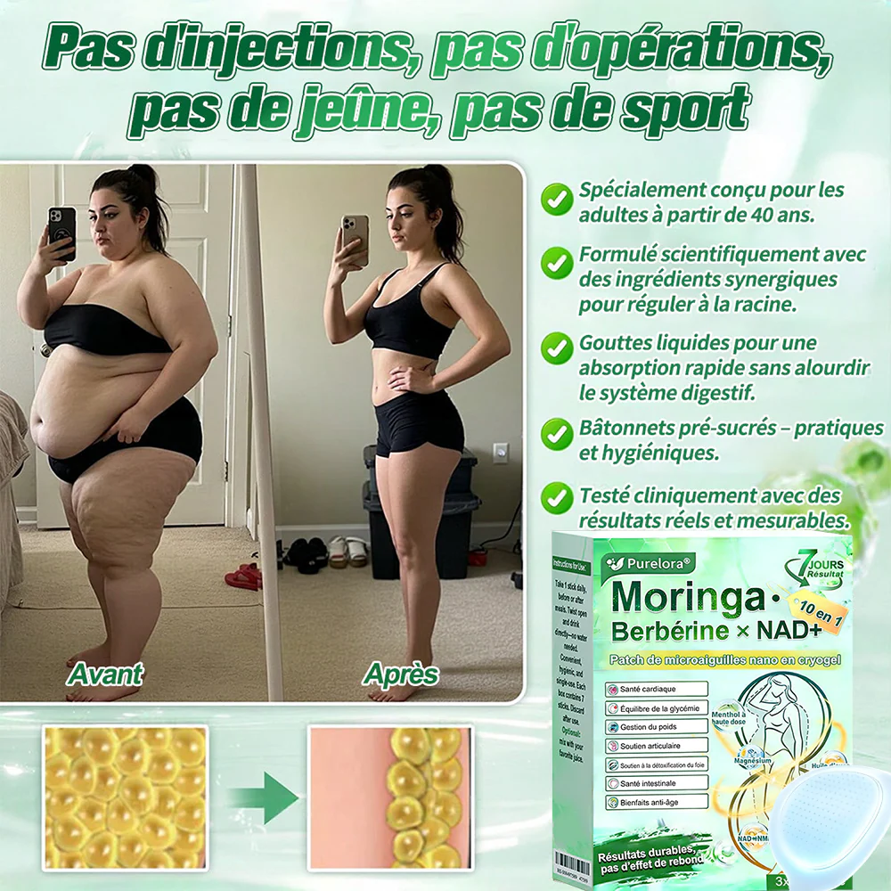 💖𝑷𝒉𝒂𝒓𝒎𝒂𝒄𝒊𝒆 𝑶𝒇𝒇𝒊𝒄𝒊𝒆𝒍𝒍𝒆💖 |  Purelora® Moringa · Berbérine Patch 10-en-1 aux Nano-Micro-Aiguilles et Cryo-Gel ✅𝐏𝐨𝐮𝐫 𝐥’𝐨𝐛é𝐬𝐢𝐭é, 🅟🅔🅐🅤 🅡🅔🅛â🅒🅗é🅔,𝐝𝐢𝐚𝐛è𝐭𝐞, 𝐚𝐩𝐧é𝐞 𝐝𝐮 𝐬𝐨𝐦𝐦𝐞𝐢𝐥, 𝐩𝐫𝐨𝐛𝐥è𝐦𝐞𝐬 𝐚𝐫𝐭𝐢𝐜𝐮𝐥𝐚𝐢𝐫𝐞𝐬, 𝐞𝐭 𝐛𝐢𝐞𝐧 𝐩𝐥𝐮𝐬 - Image 9